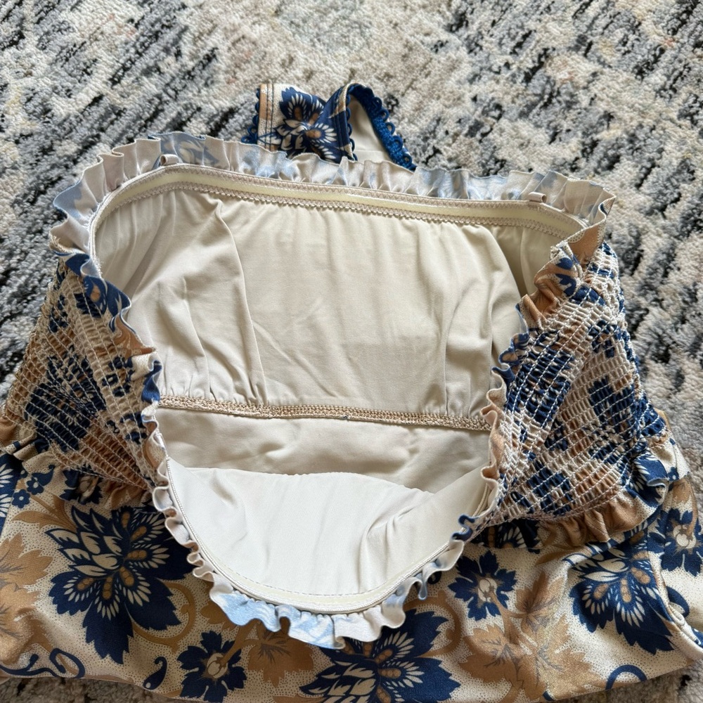 Zimmermann Blue and Tan Floral One Piece Swimsuit - Picture 6 of 6